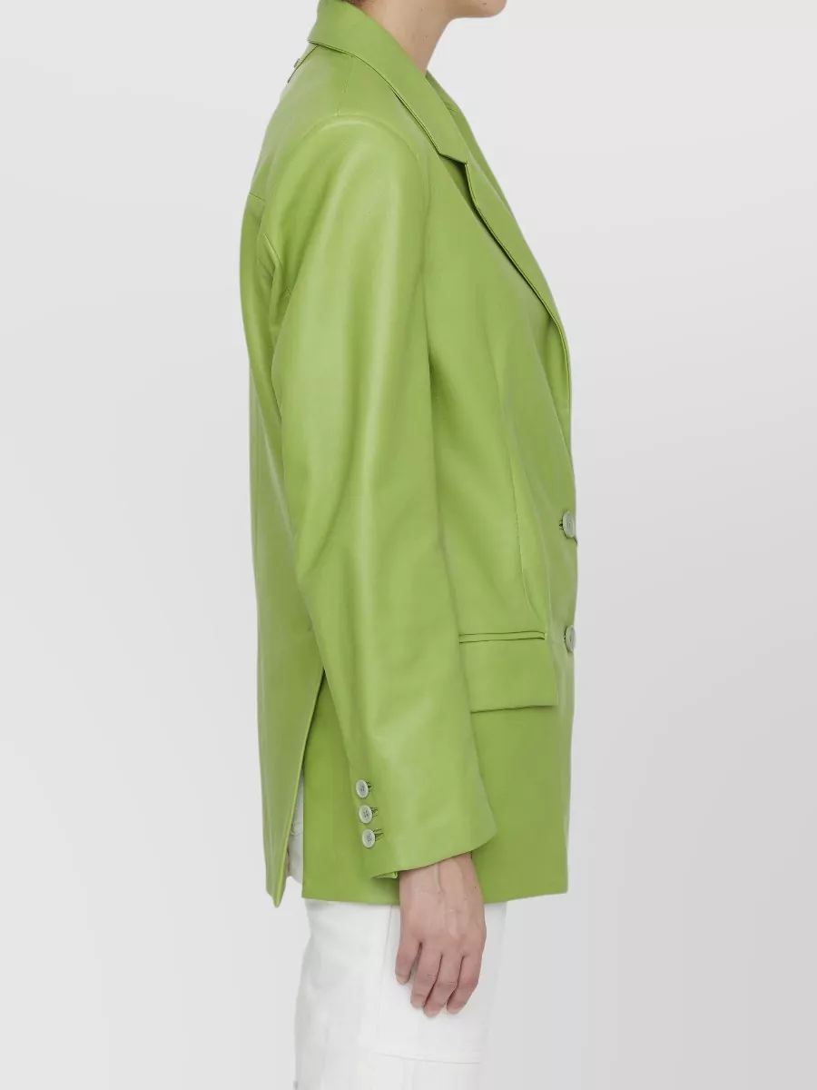 Salvatore Santoro Leather Oversized Single-Breasted Blazer