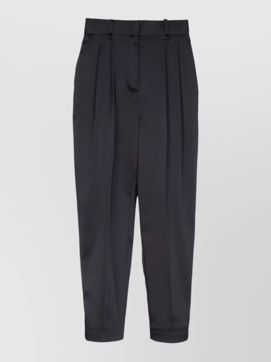 Elisabetta Franchi Satin high-rise cropped tapered suit trousers