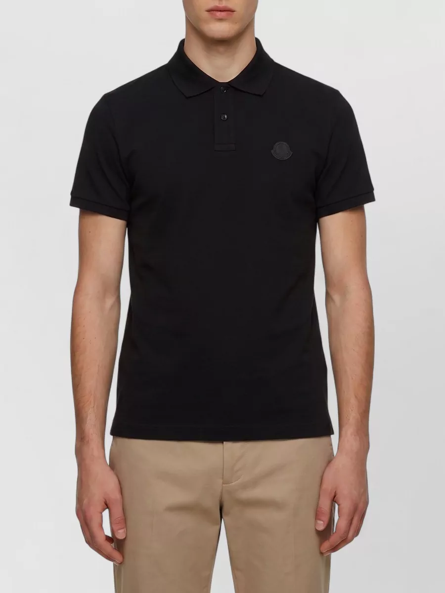 Moncler cotton piqué short-sleeve polo shirt