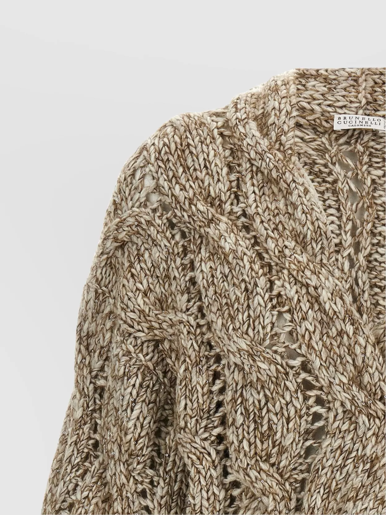 Brunello Cucinelli Cashmere Wool Cable-Knit V-Neck Cardigan