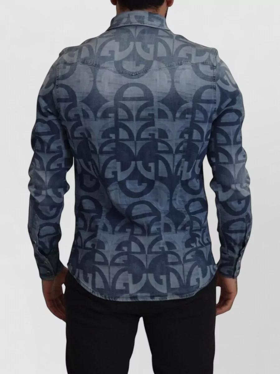 Dolce&Gabbana Logo-Print Denim Slim Shirt