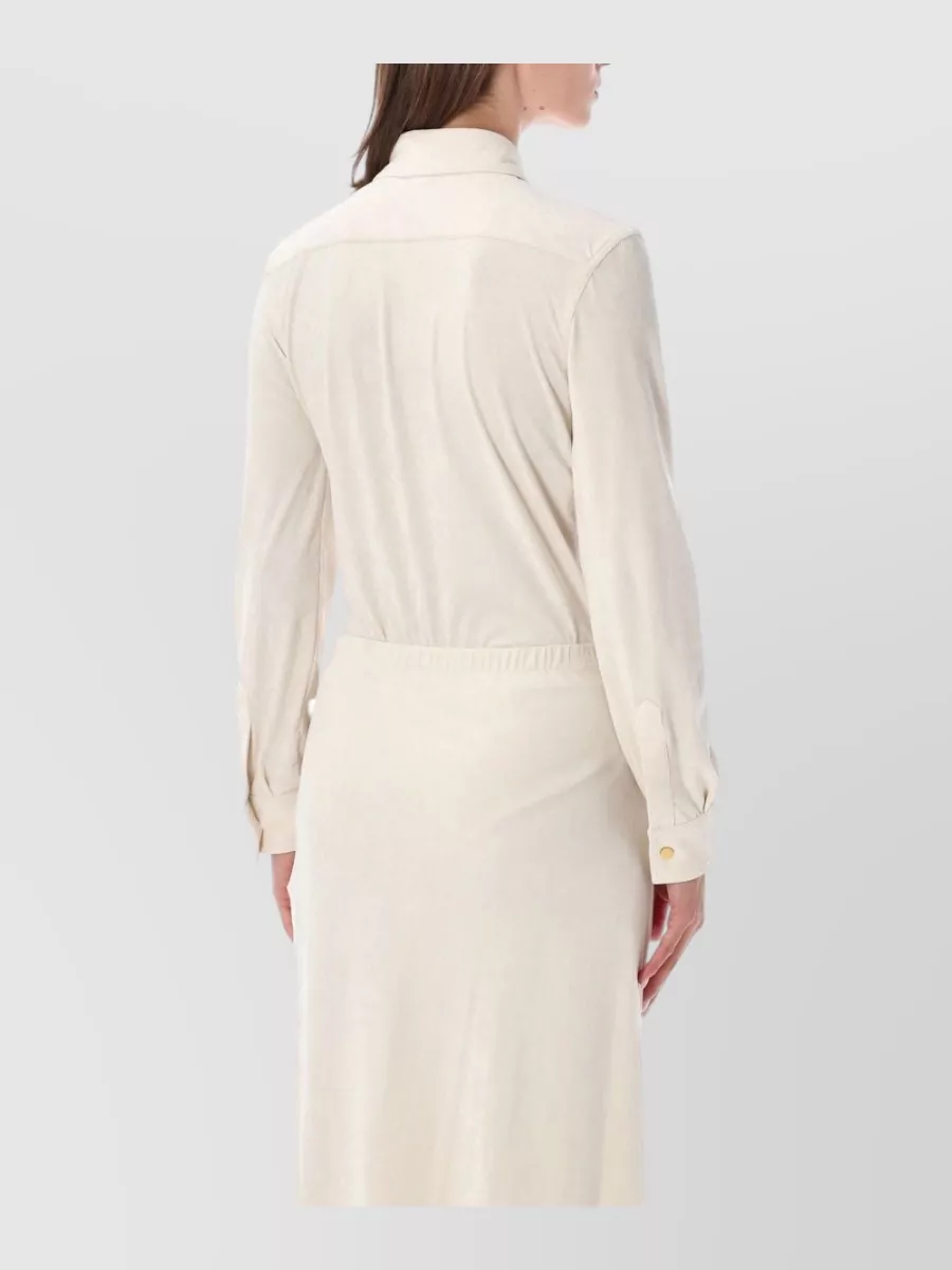 Alberta Ferretti Draped V-Neck Bodysuit