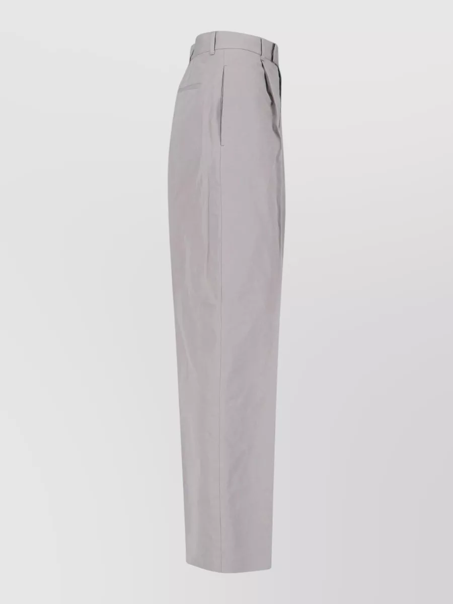Jil Sander Straight Leg Trousers Pleated Front Pockets In Neutral