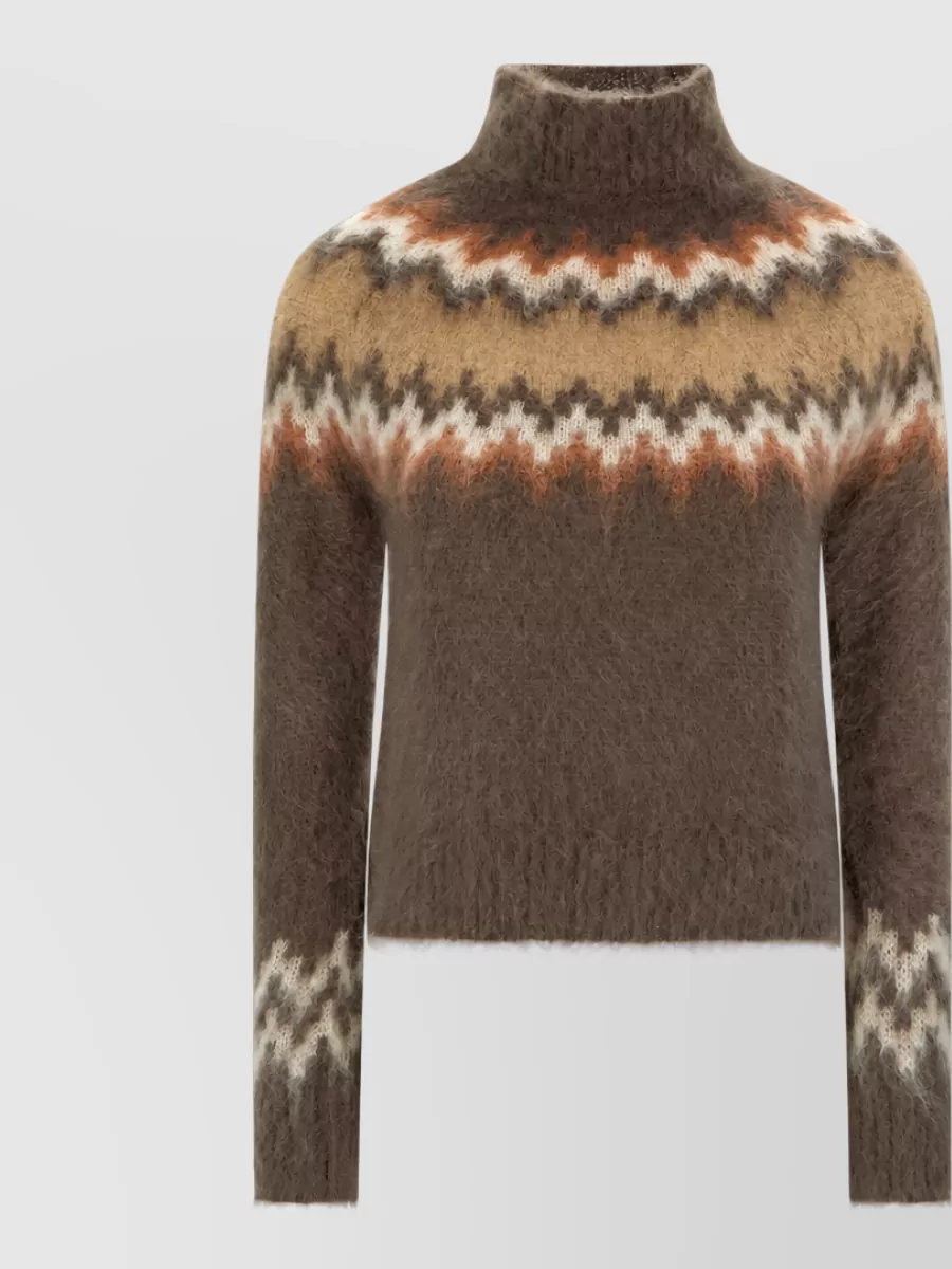 Pt Torino embroidered mohair blend sweater