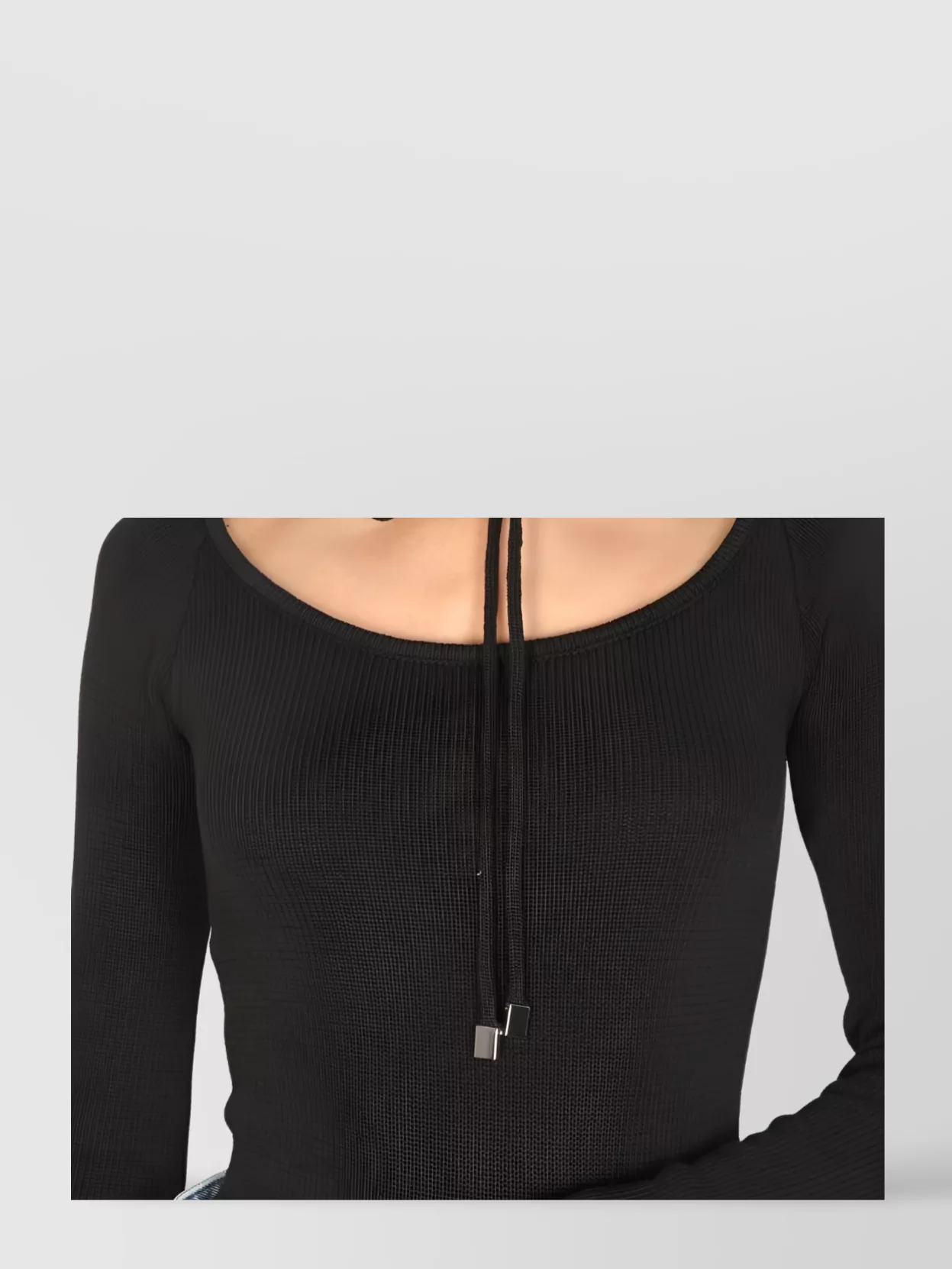 The Attico Lace-Up Ribbed Boat Neck Sweater