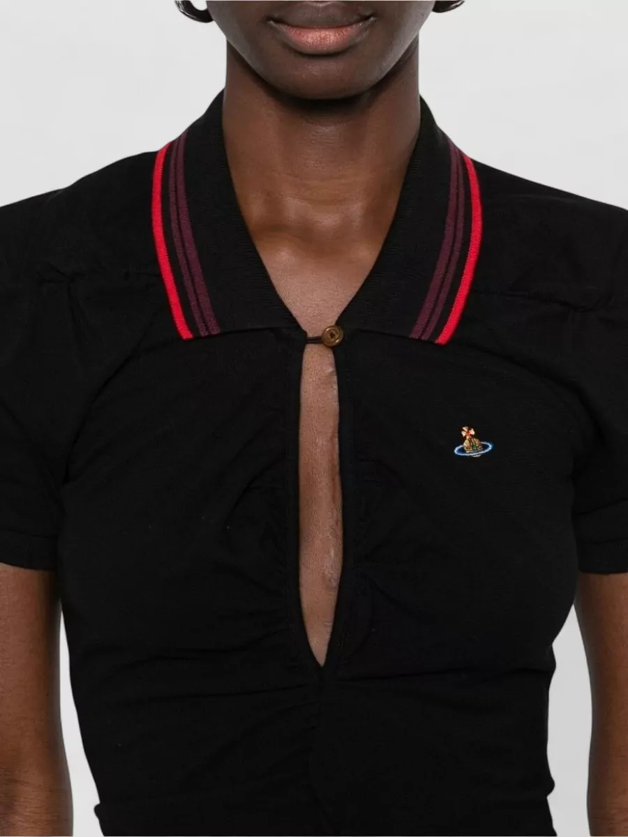 Vivienne Westwood Ruched Polo Dress Asymmetric Hem Keyhole