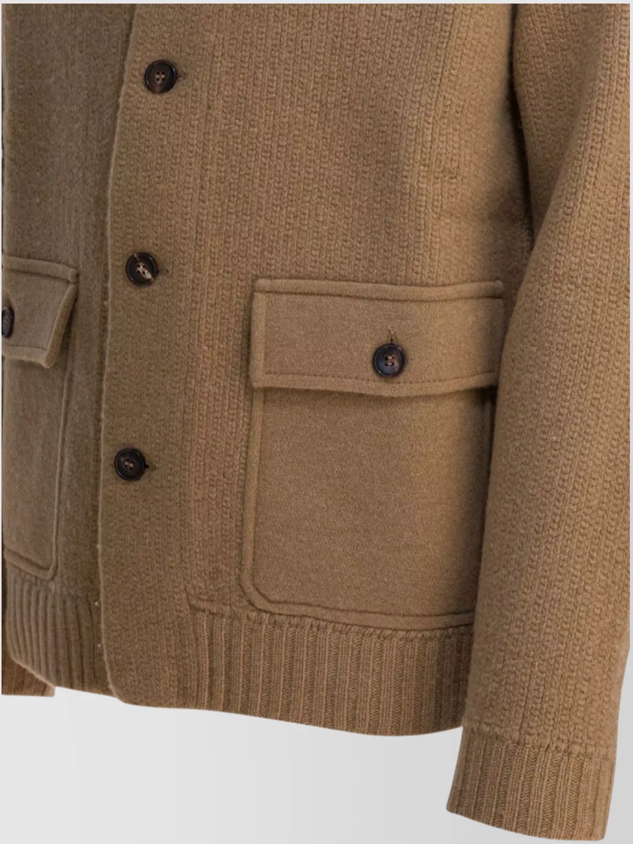 Zanone Long Sleeve Ribbed Jacket Front Pockets