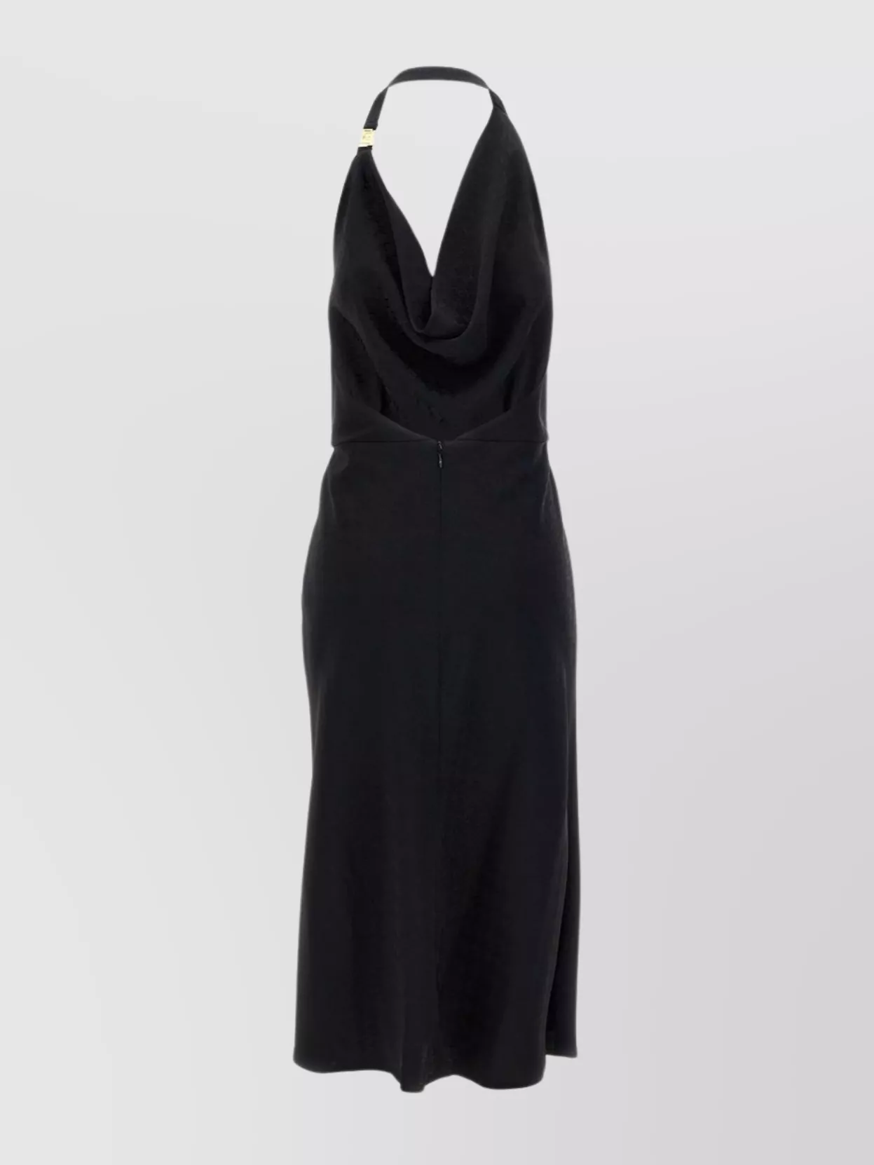 Shop Elisabetta Franchi Monogram Logo Halter Midi Dress