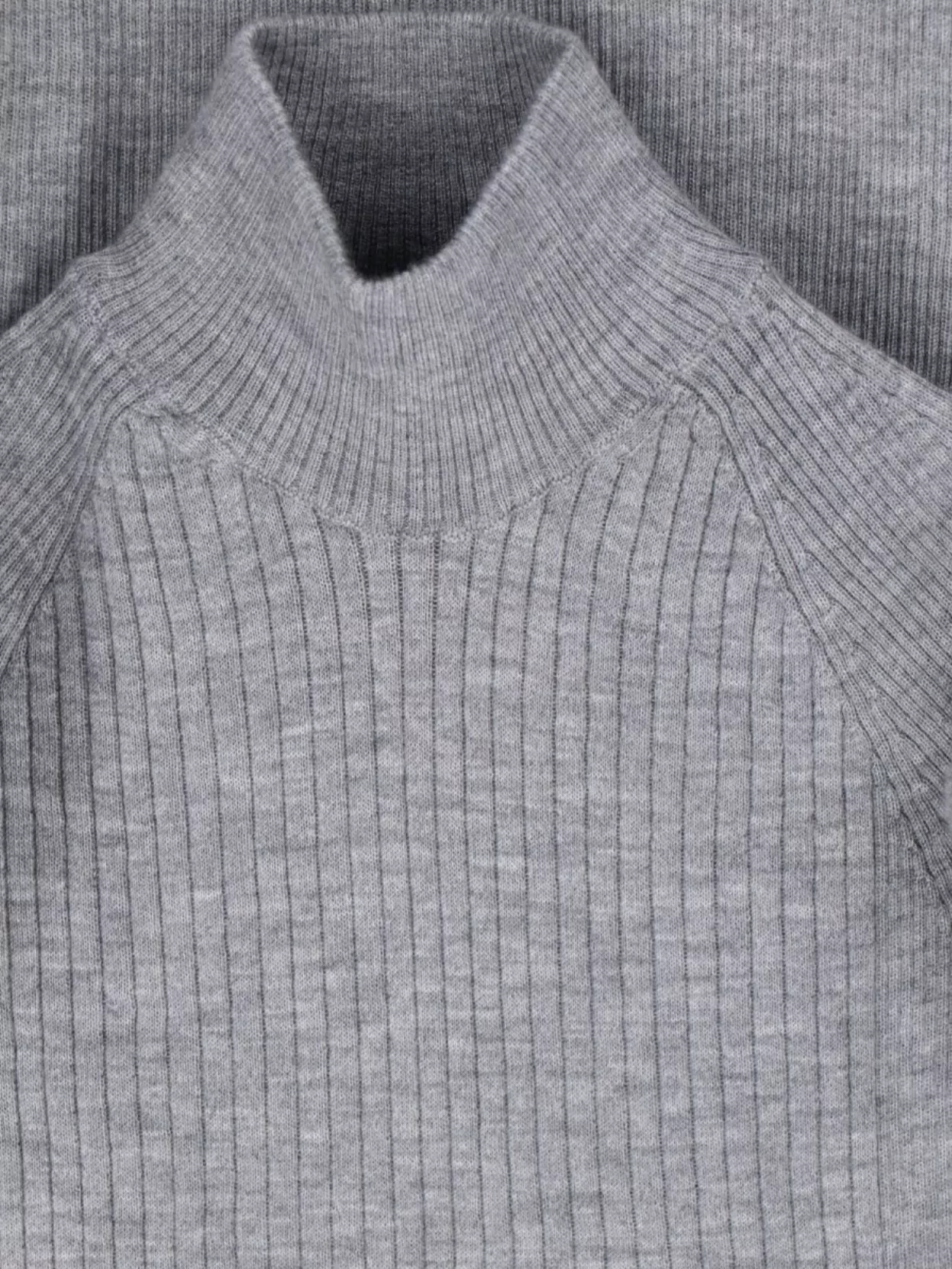 Sa Su Phi Long Sleeve Mock Neck Knitwear Top In Gray