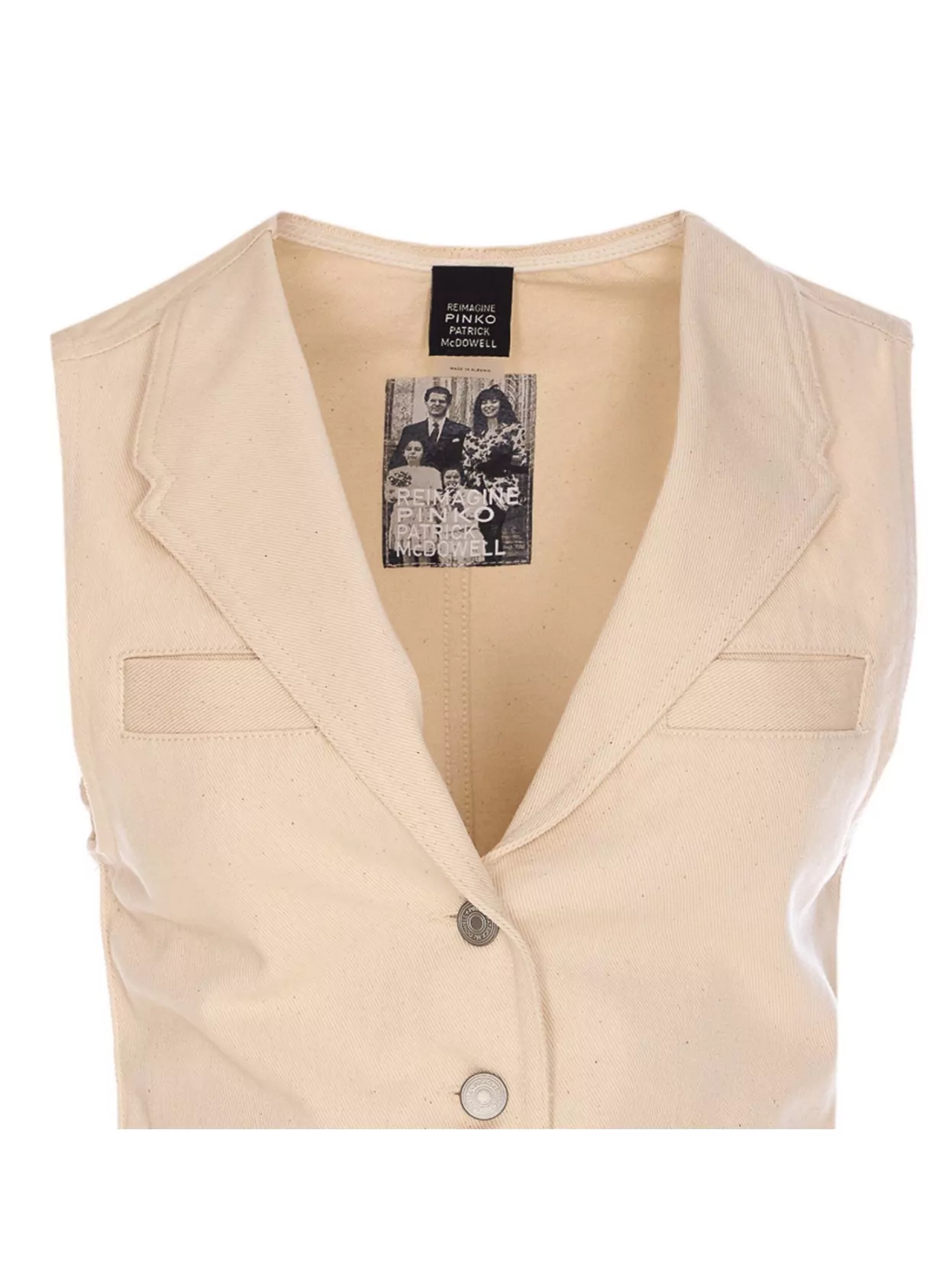 Shop Pinko Tie Back Button Front Sleeveless Jacket
