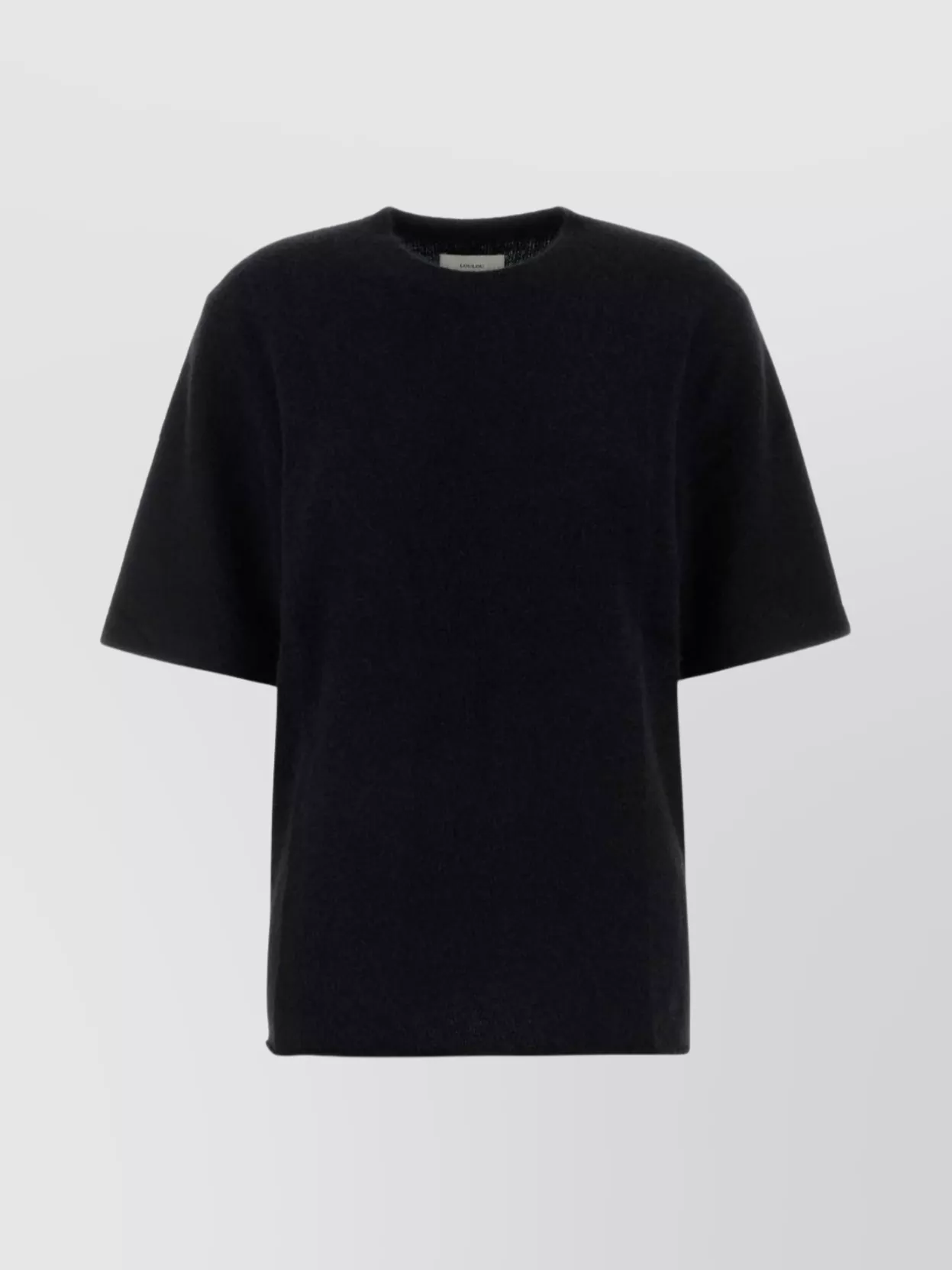 Loulou Studio Raven Short Sleeve Wool Blend Sweater In Black