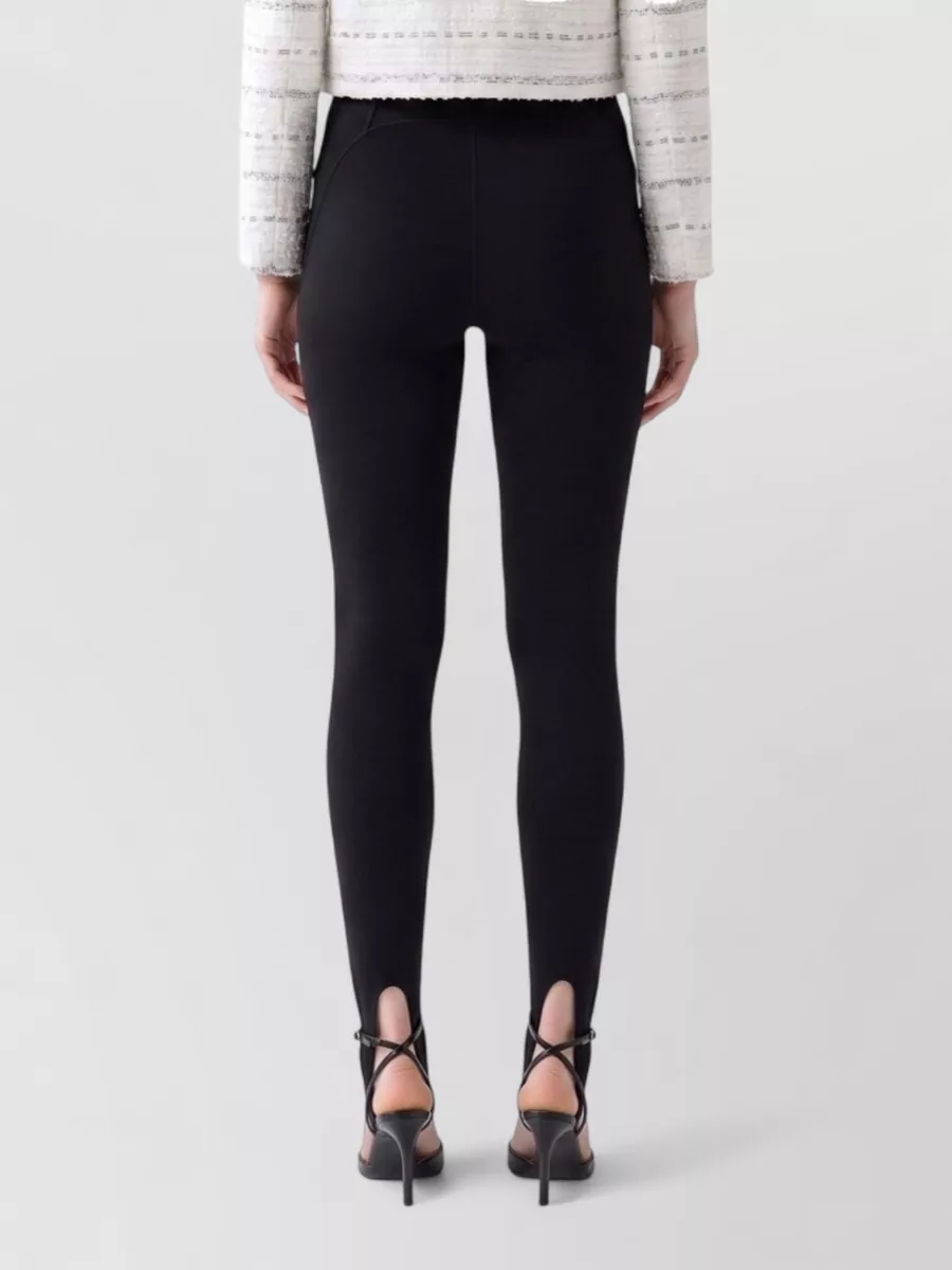 Self-Portrait Ribbed High-Rise Stirrup Leggings