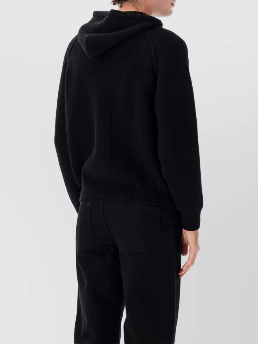 Dunst Hooded Knit Jacket In Black