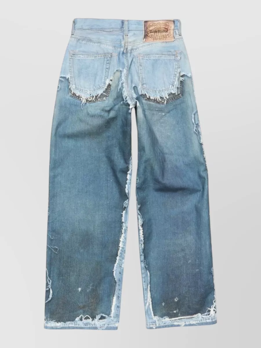 Acne Studios Straight Trousers Belt Loops Five Pocket Frayed