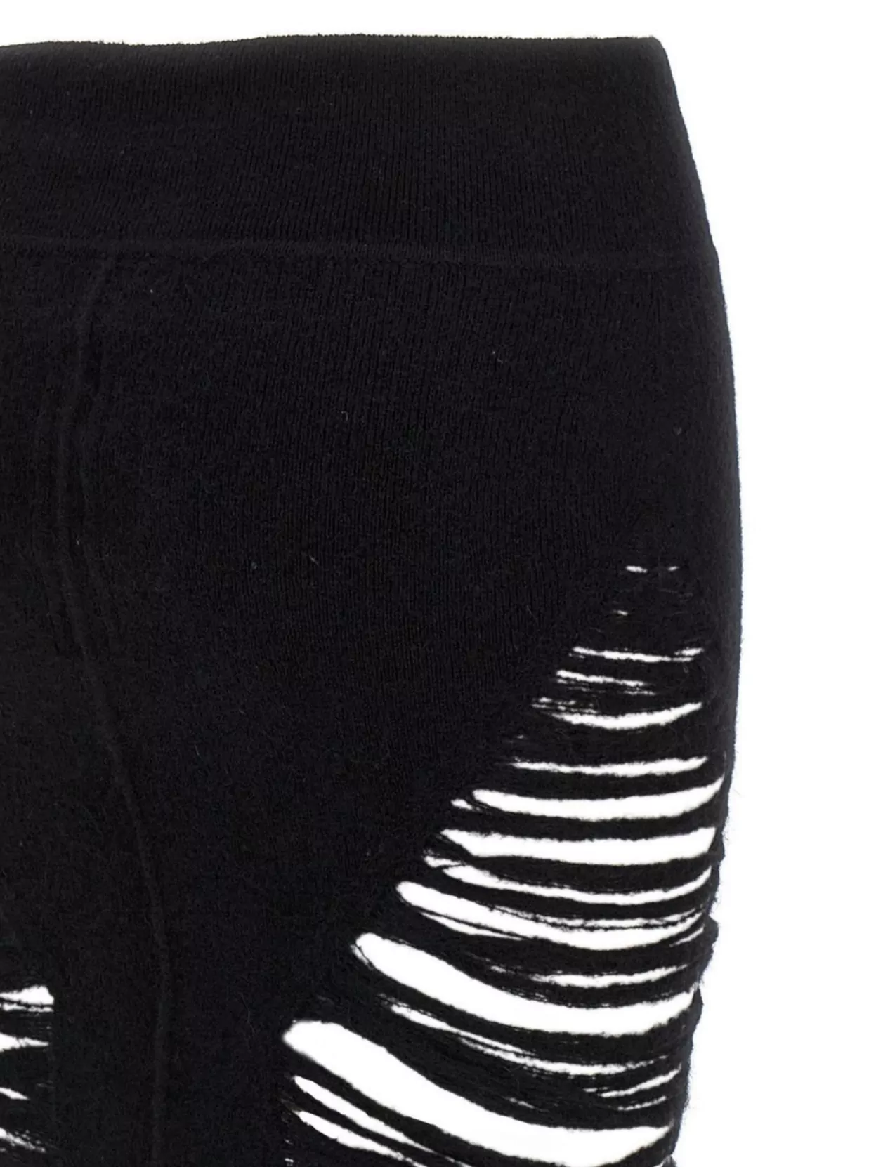 Rick Owens Long Skirt With Cut-out Design And Distressed Effect In Black