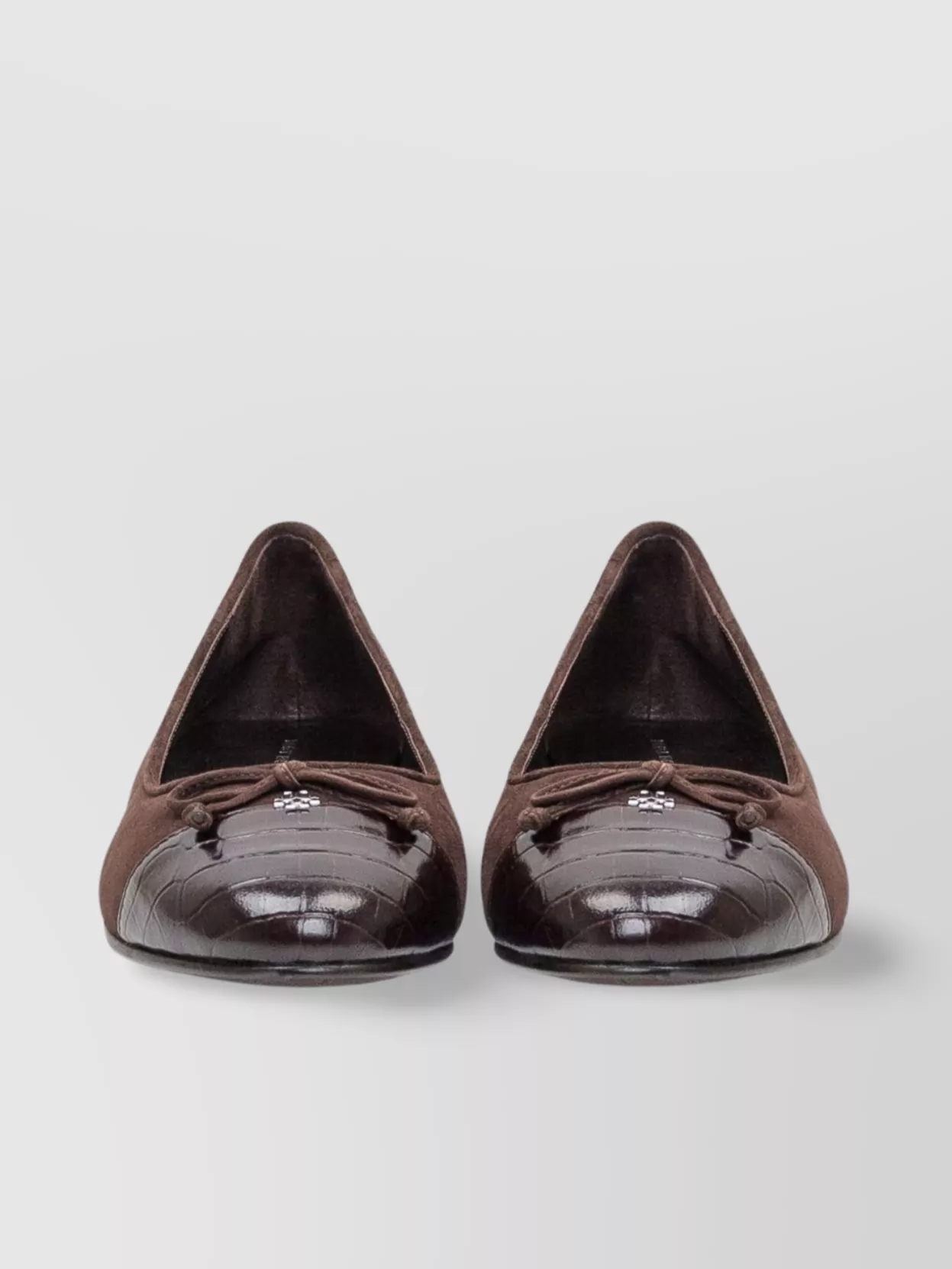 Tory Burch Bow Detail Suede Ballerina Shoes