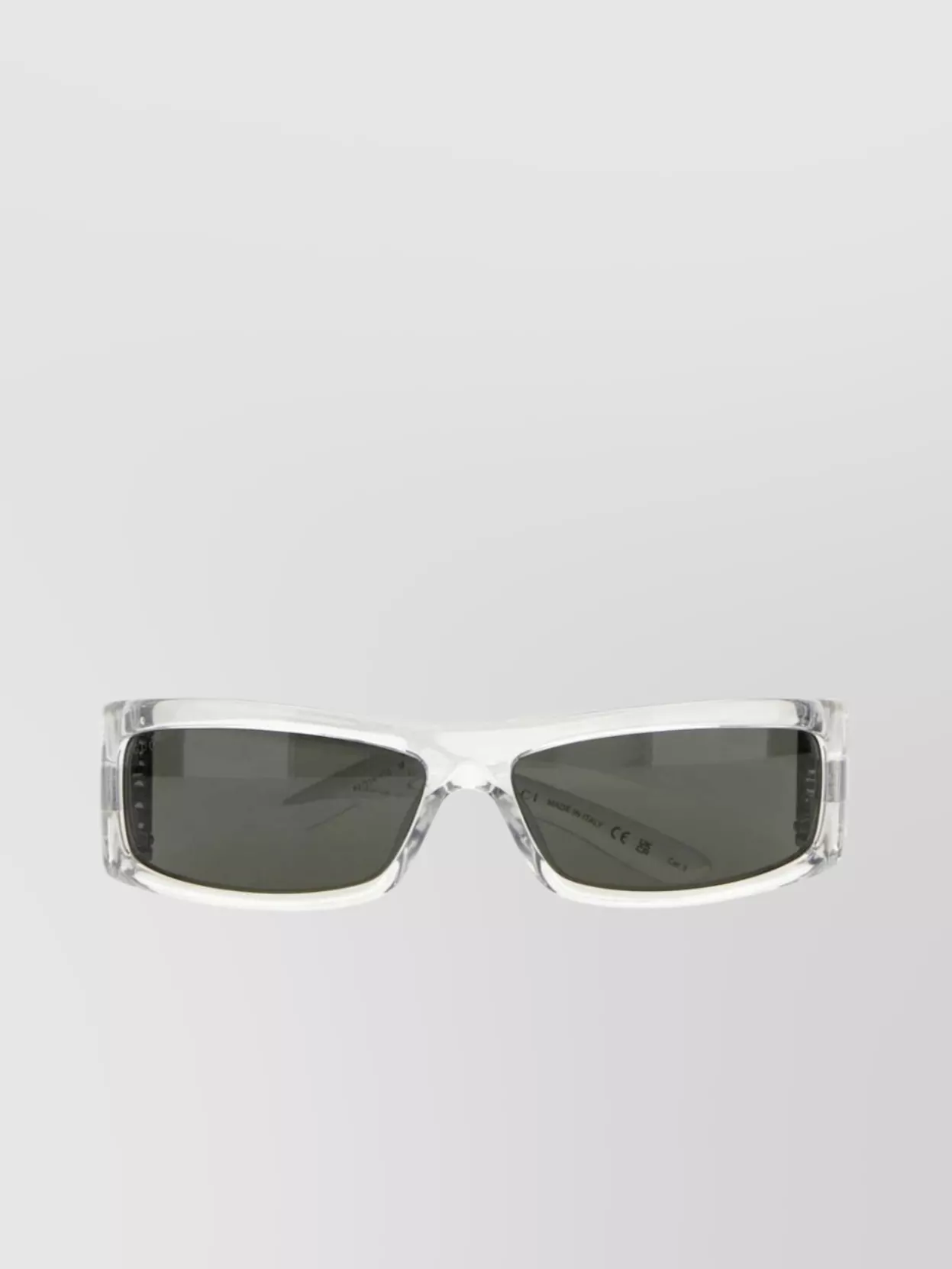 Shop Gucci Rectangular Clear Frame Sunglasses In White
