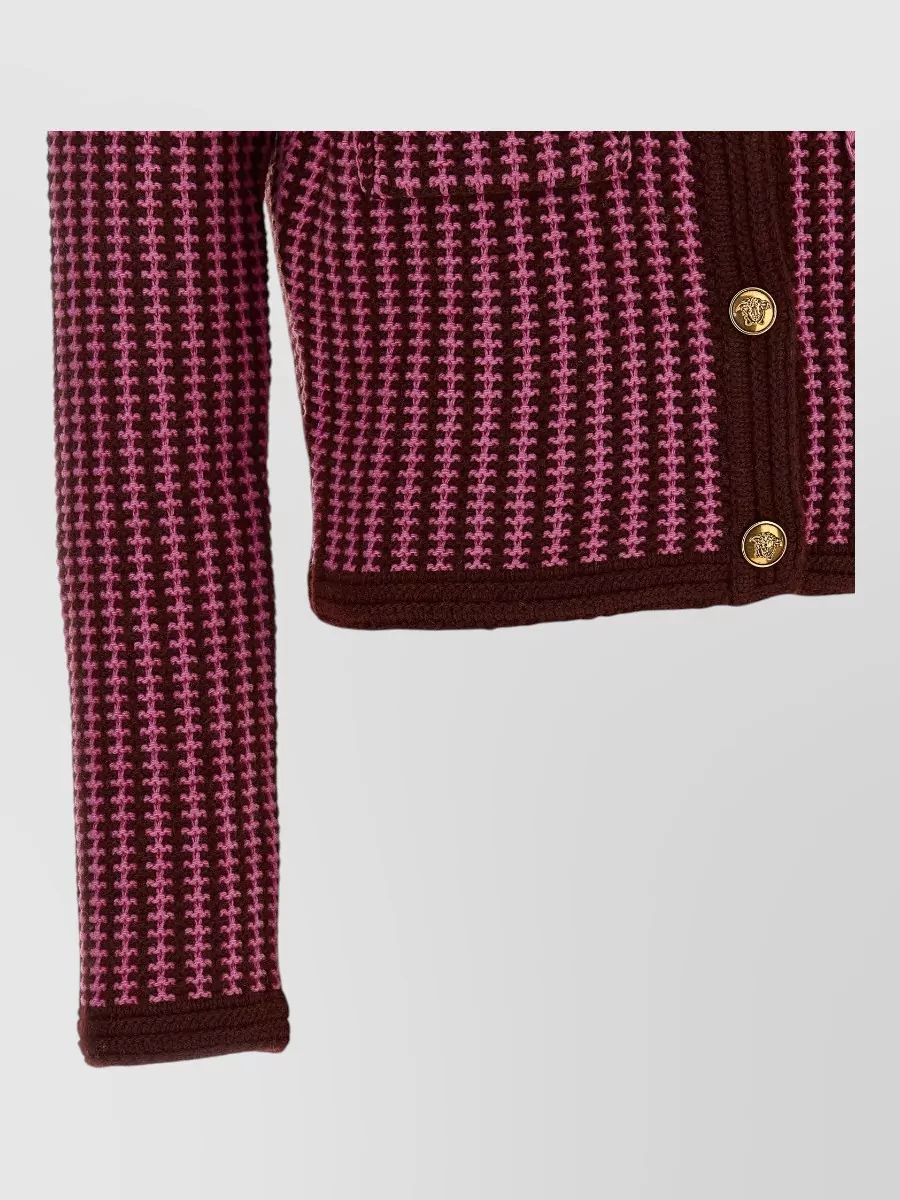 Versace Wool Crochet Cardigan