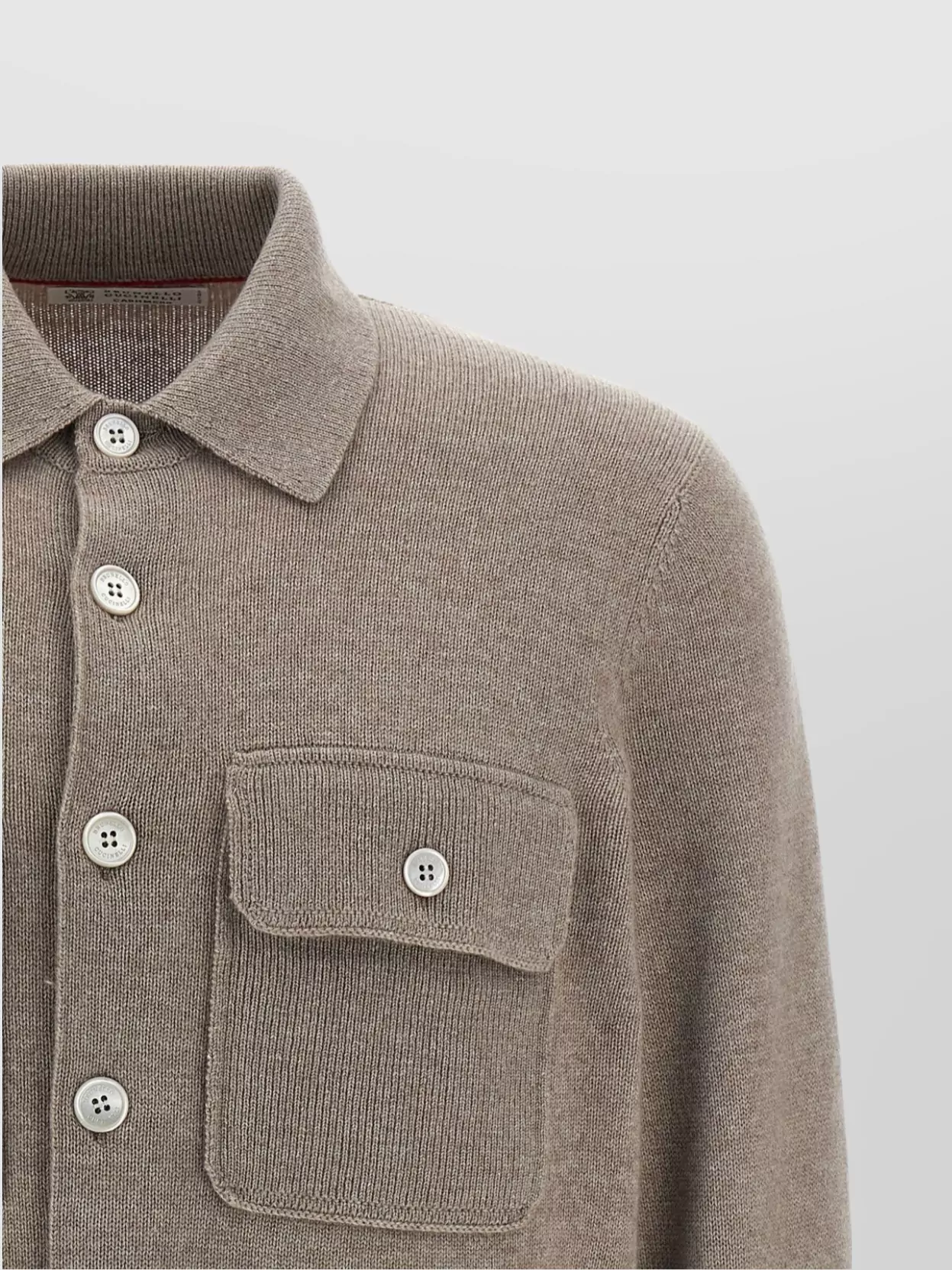 Brunello Cucinelli Cashmere Collared Design Cardigan
