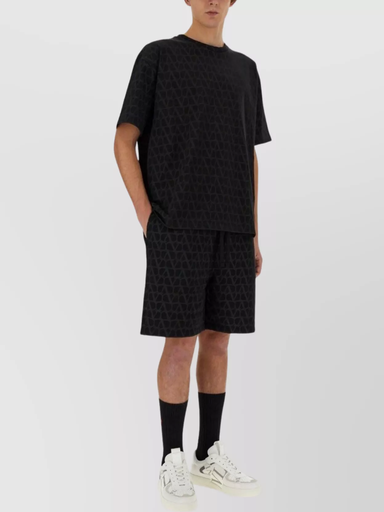 Valentino Geometric Pattern Knee Length Shorts