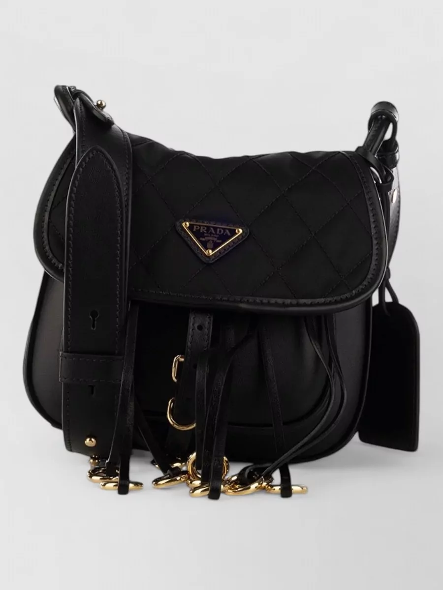 Prada re-edition fabric and leather shoulder bag