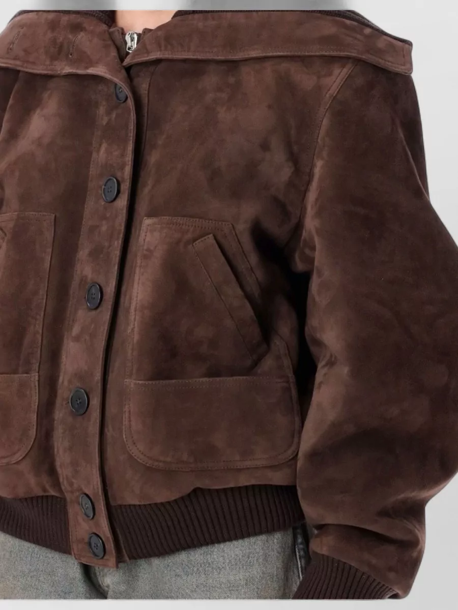 The Attico Leather Oversized Bomber Jacket