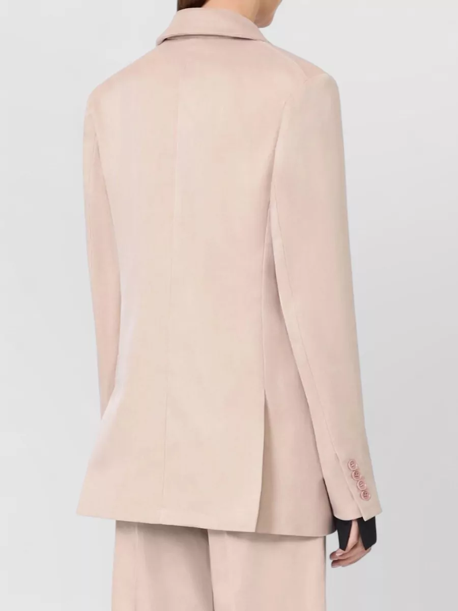 Max Mara Longline Tailored Jacket Notched Lapels Buttons