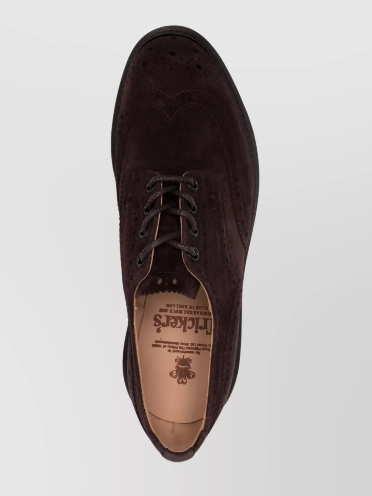 Tricker's Suede Round Toe Lace-Up Shoes