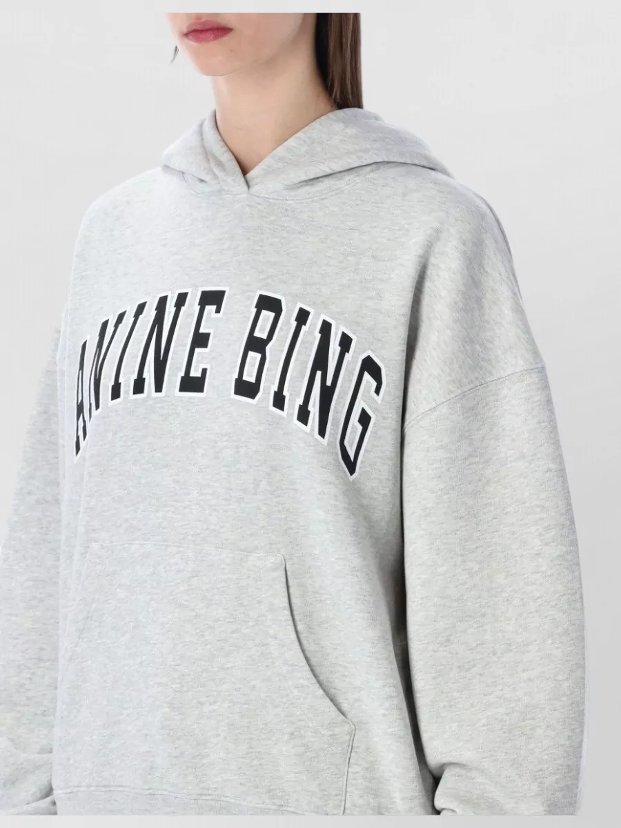 Anine Bing Cotton Logo Print Oversized Hoodie
