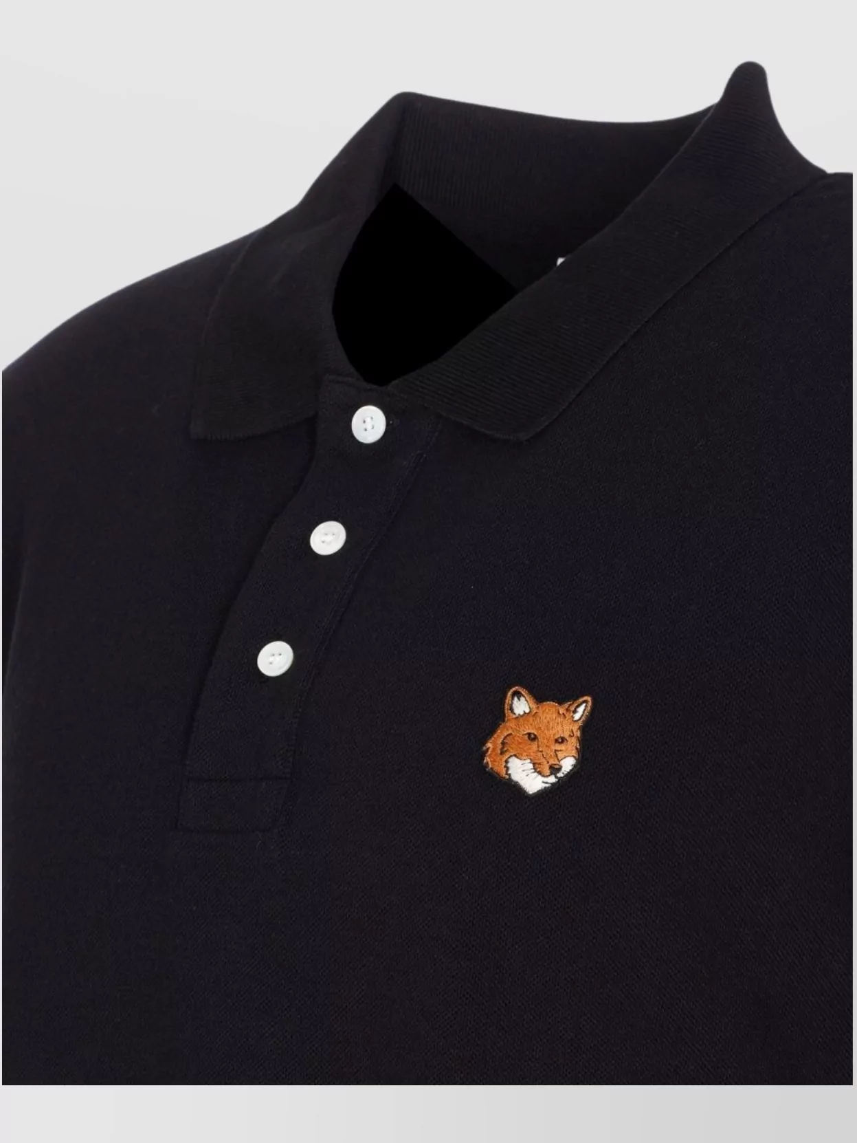 Maison Kitsuné Fox Head Polo Shirt Regular Fit Short Sleeves