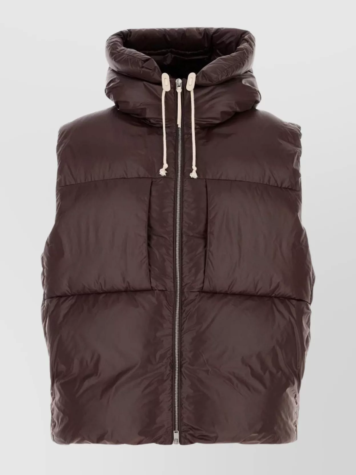Jil Sander Brown Nylon Sleeveless Down Jacket