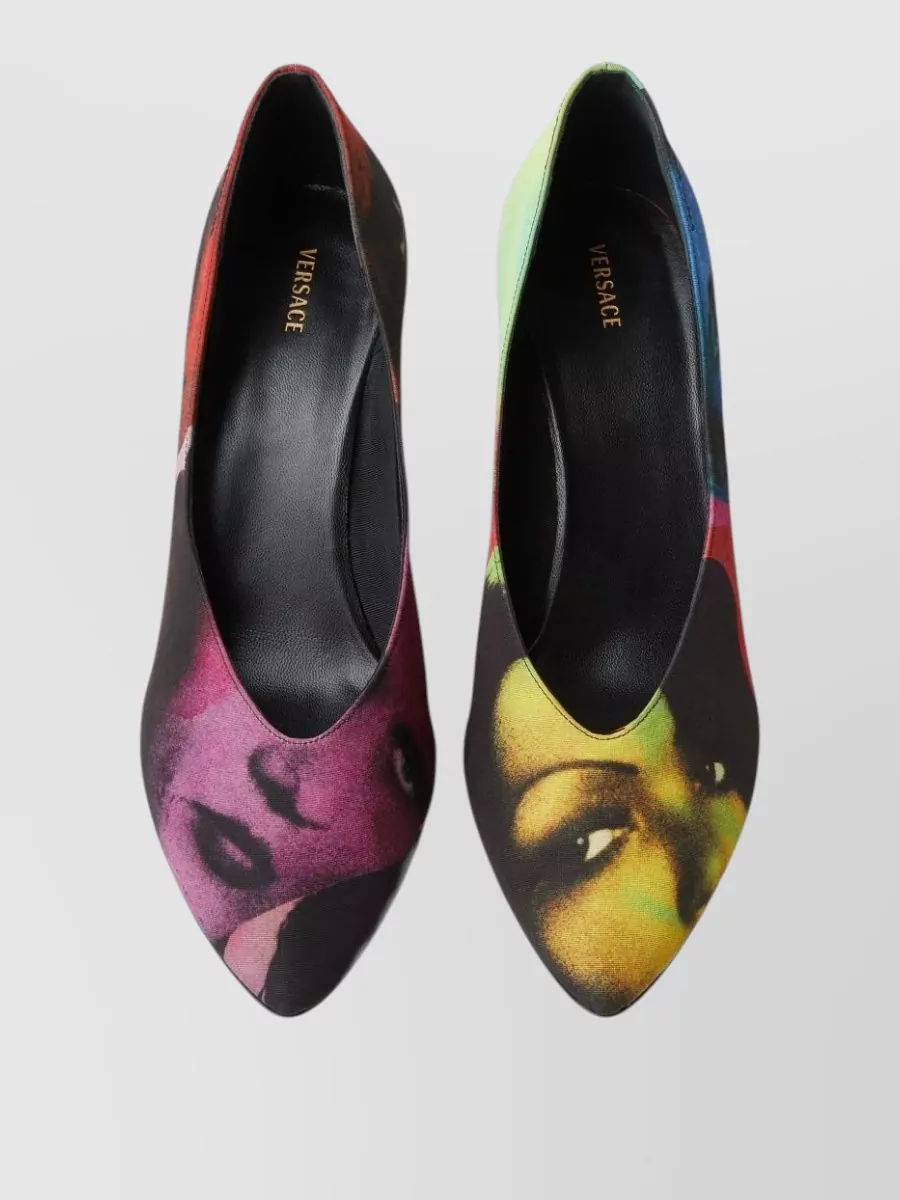 Versace Printed Pointed-Toe Pumps