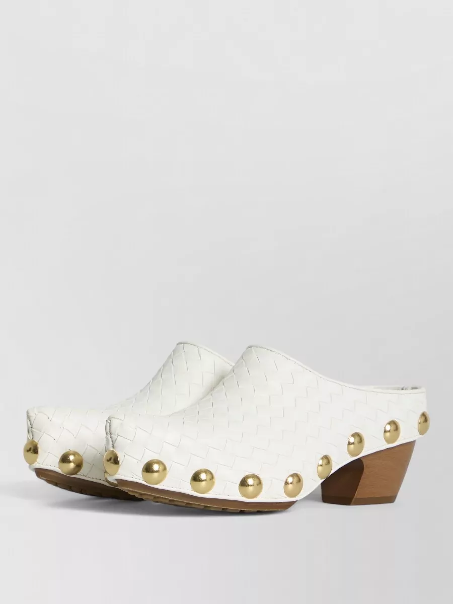 Bottega Veneta Leather Studded Platform Mules