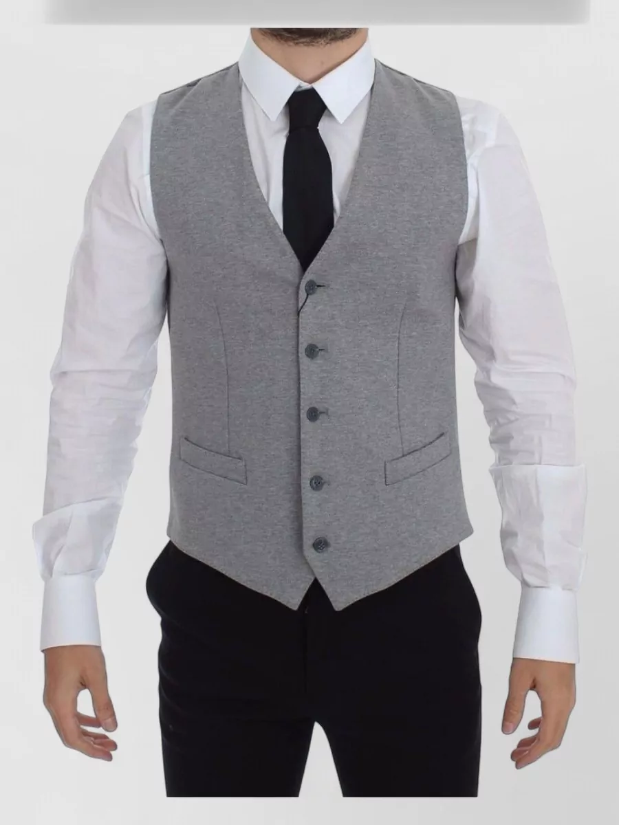 Dolce&Gabbana Cotton stretch v-neck dress vest