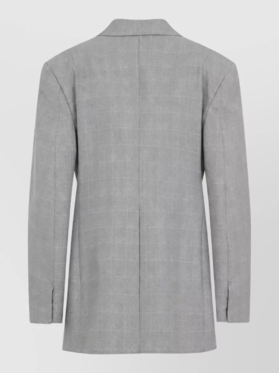 Bottega Veneta Cotton Checked Double-Breasted Suit Jacket