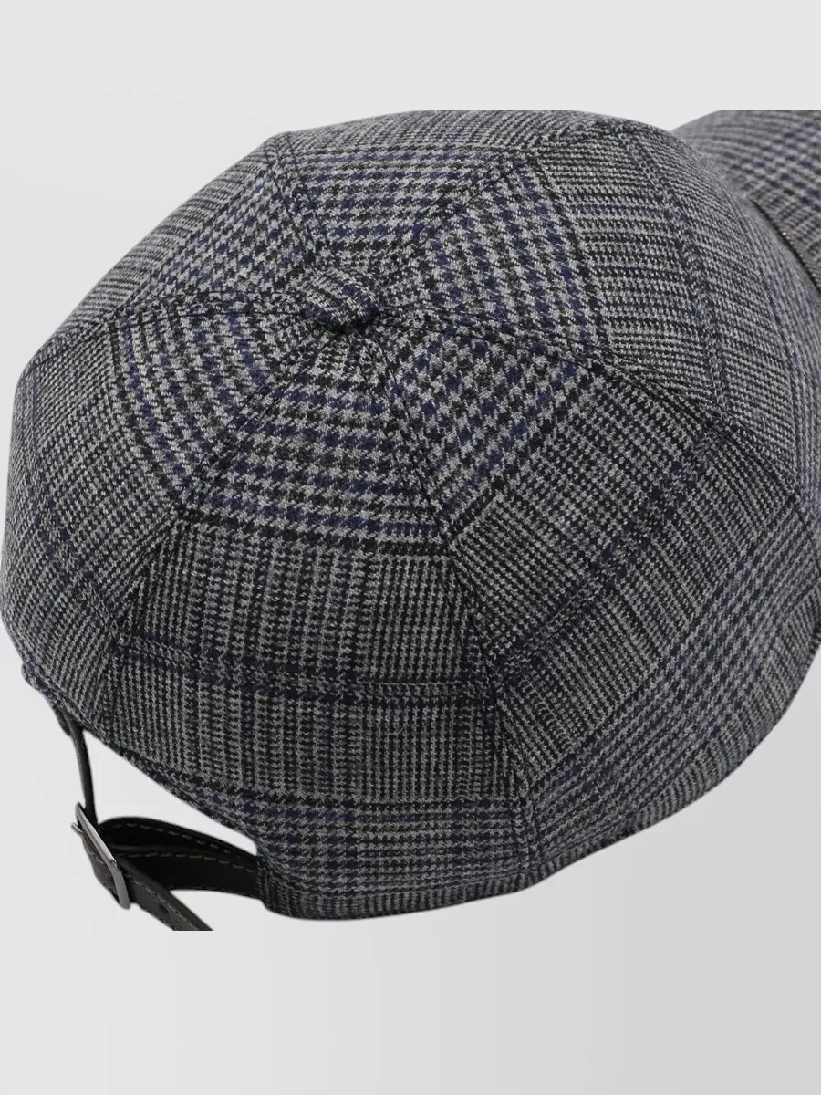 Brunello Cucinelli Checked Pattern Hat Curved Brim