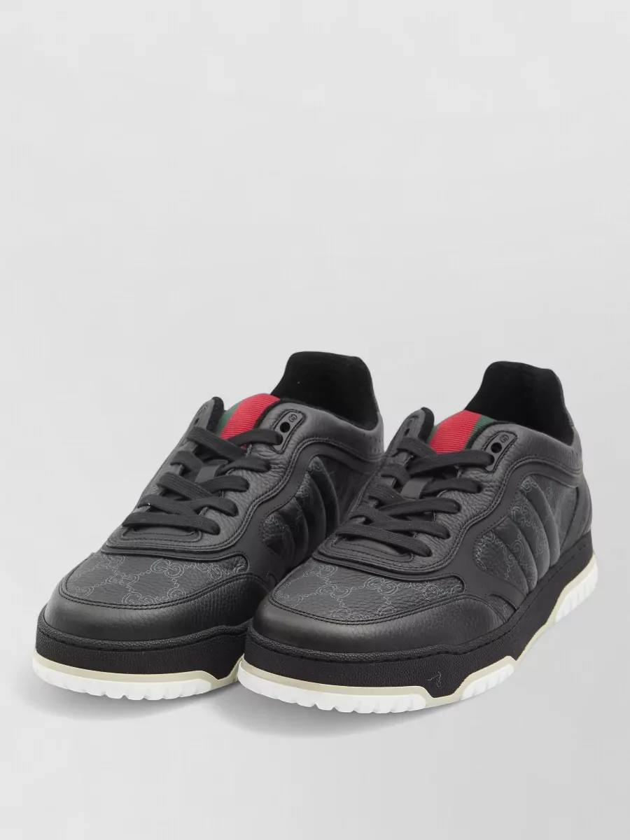 Gucci Re Web Leather Sneakers Custom Sole