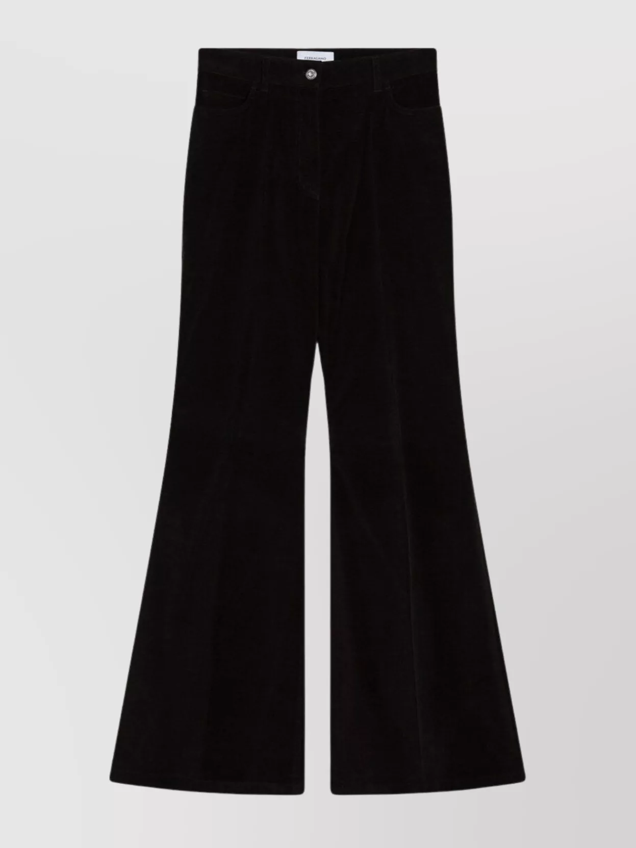 Ferragamo Salvatore Flared Pants With Pockets And Loops In Black