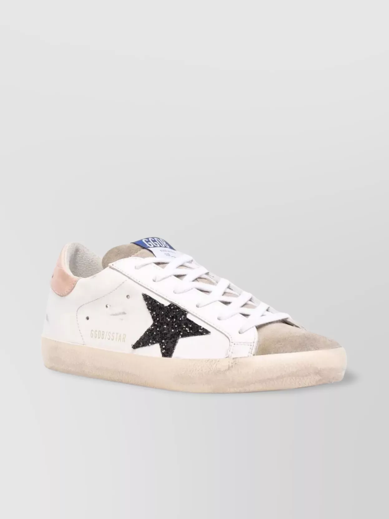 Golden Goose Women "super Star" Leather Upper And Heel Suede Toe Glitter Star