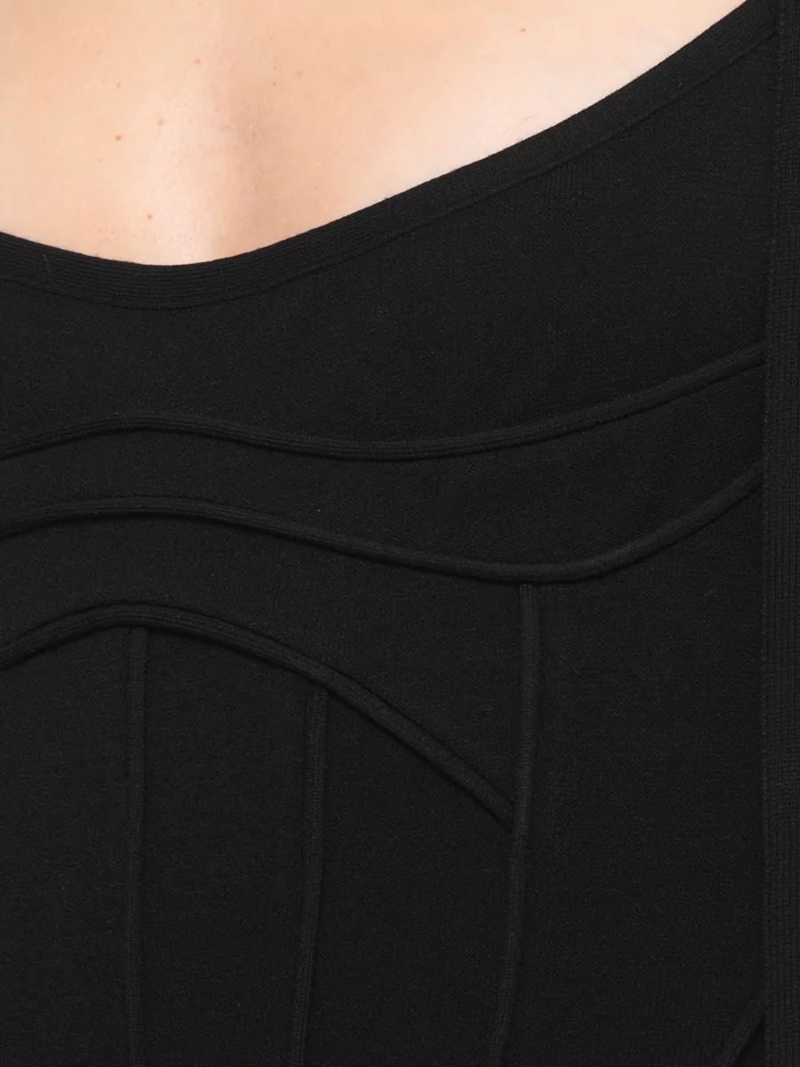 The Attico Sleeveless Boat Neck Midi Dress