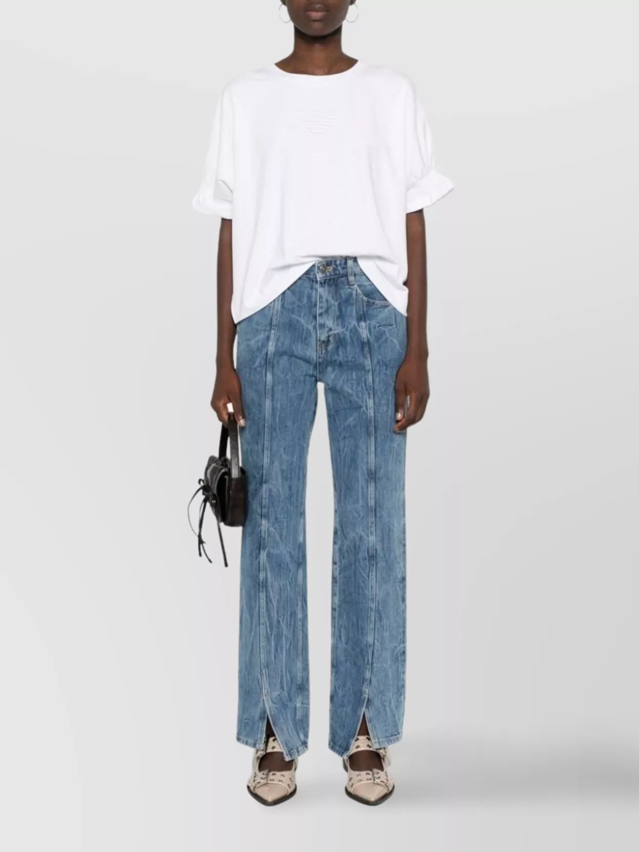 Emporio Armani Logo Cotton Drop Shoulder Shirt