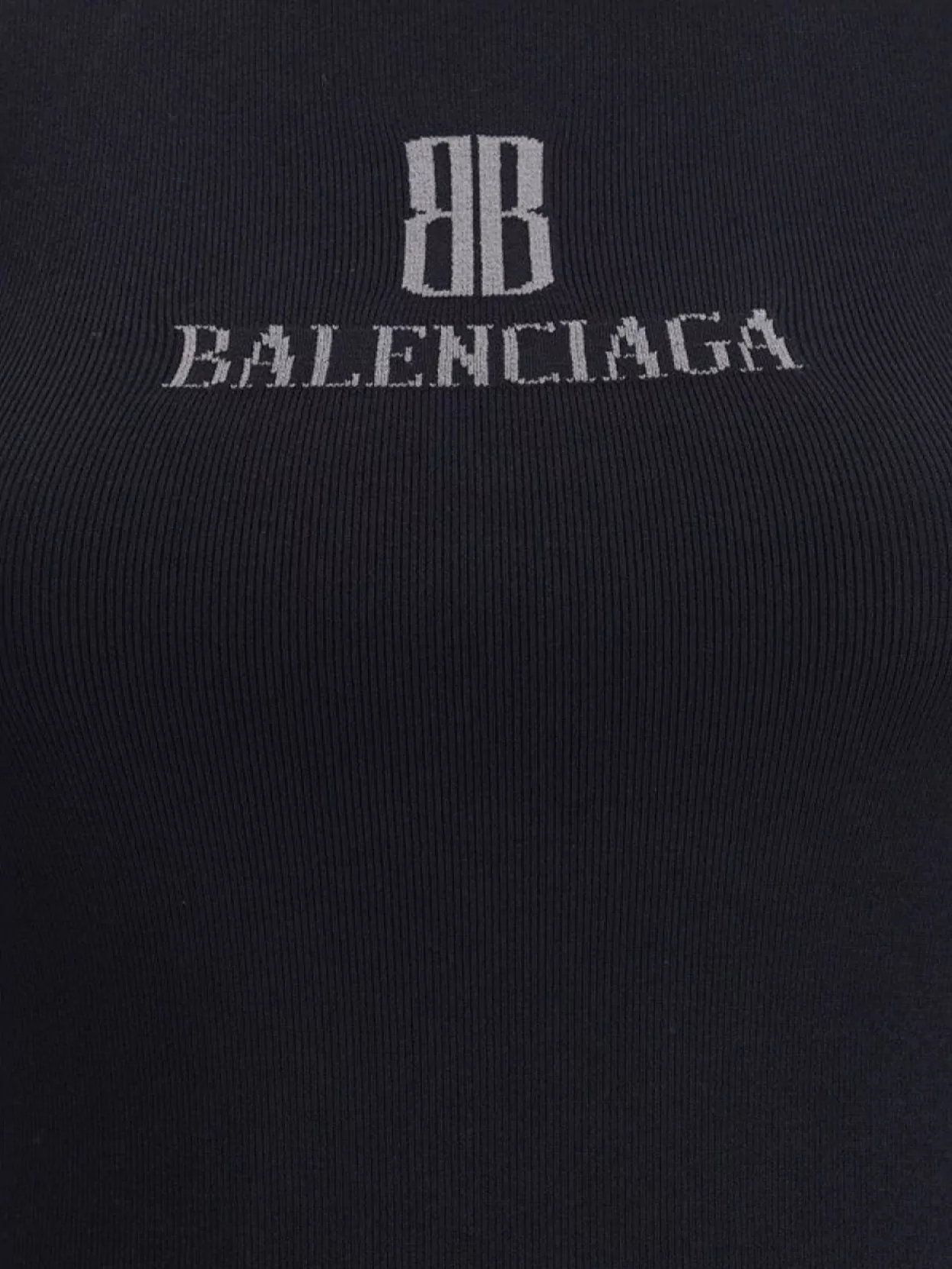 Balenciaga Ribbed Logoed Sleeveless Slim Fit Top