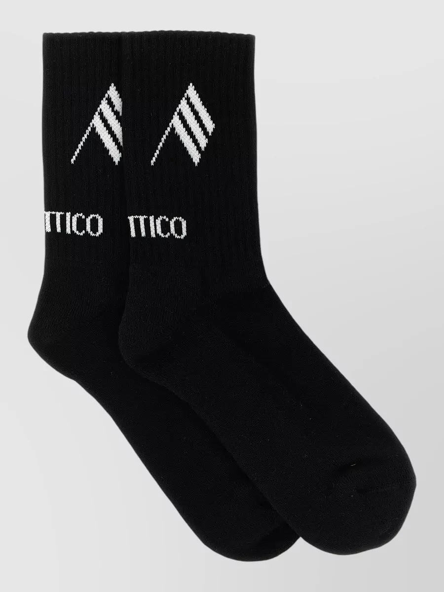 The Attico Ribbed Logo Socks