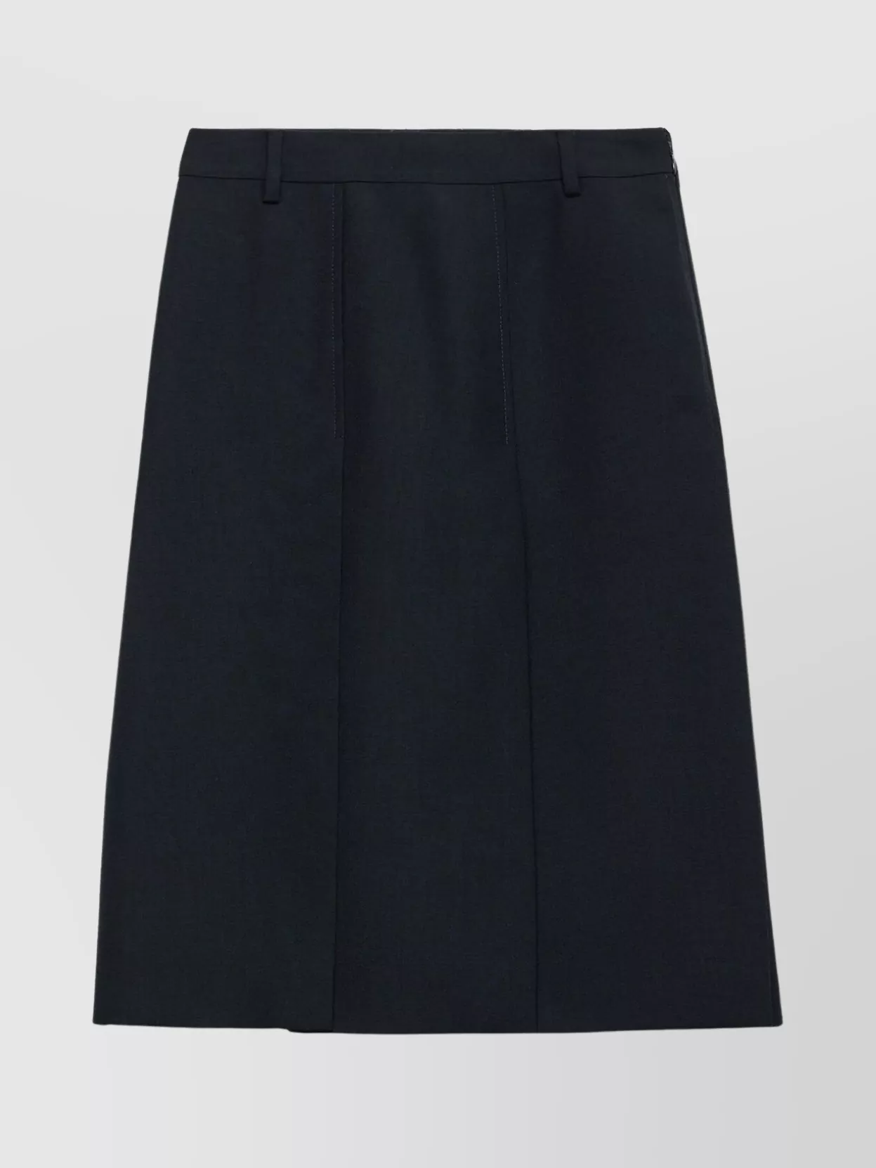 Prada Knee-length Skirt With Multiple Slits And Loops In Black