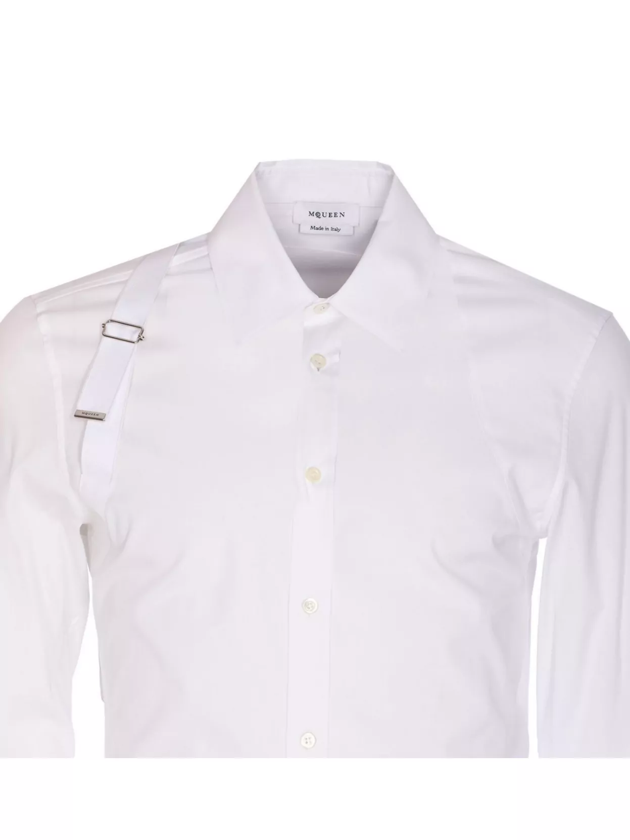Alexander Mcqueen Structured Button-Down Collar Shirt With Buckle