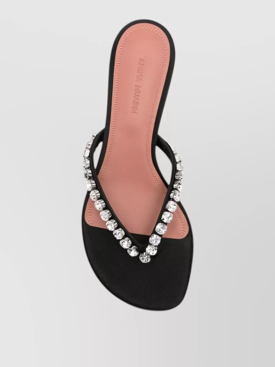 Amina Muaddi Crystal-Embellished Thong Sandals