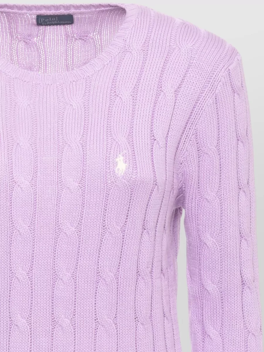 Ralph Lauren Cable Knit Crew Neck Cotton Sweater