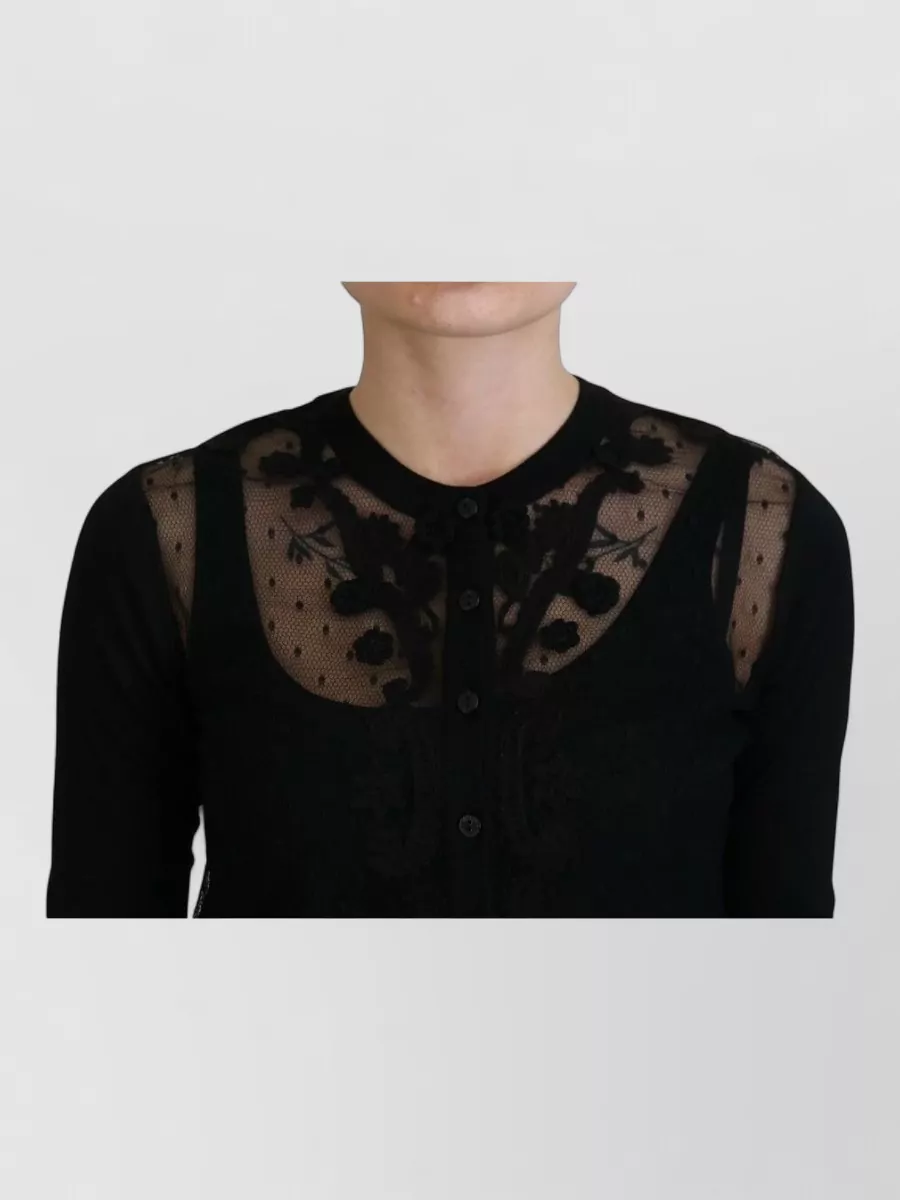 Dolce&Gabbana Silk Lace Knit Cardigan