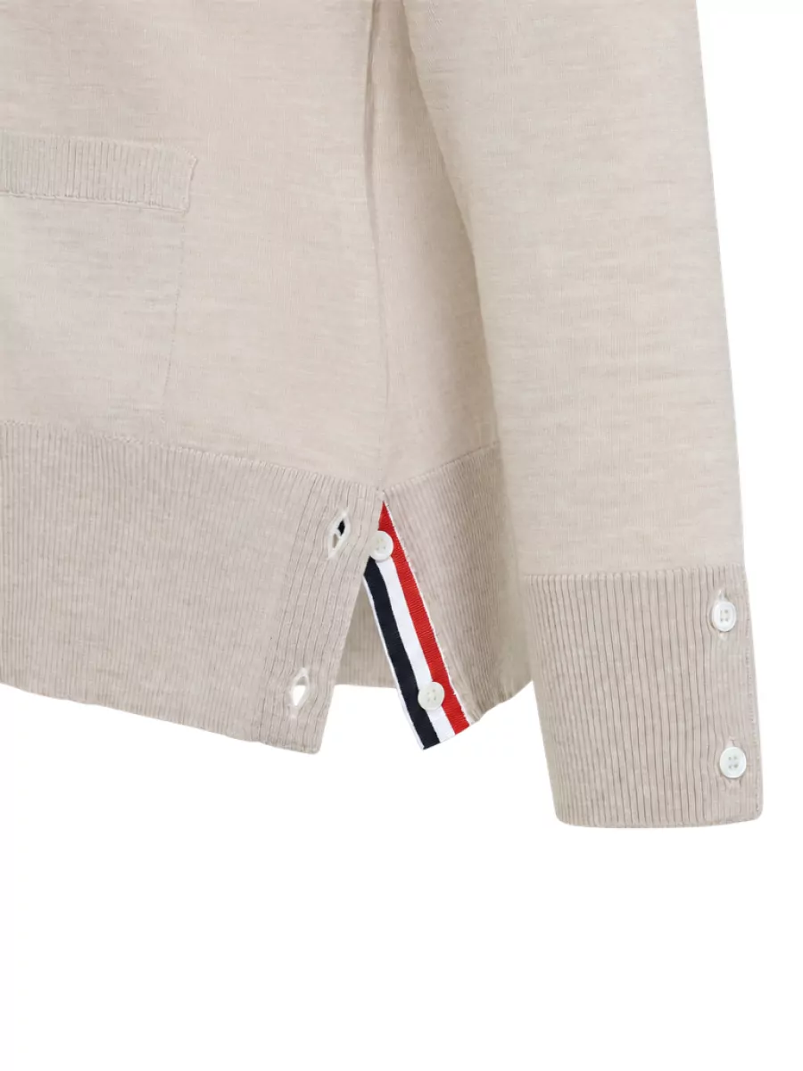 Thom Browne Merino Wool V-Neck Long-Sleeve Cardigan