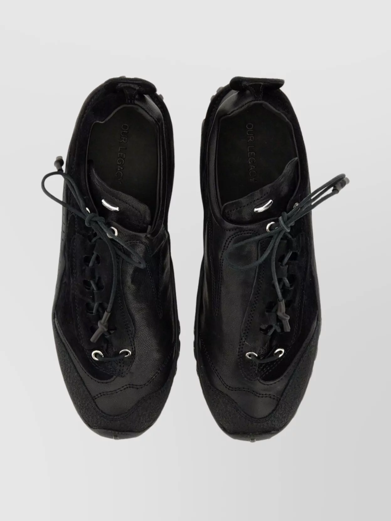 Our Legacy Leather And Suede Sneakers With Pull Tab